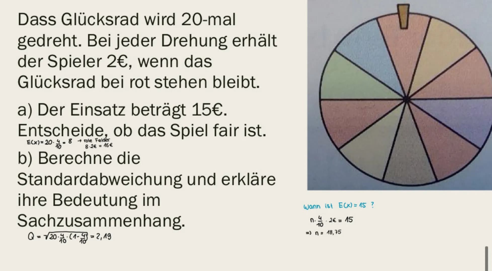 # Zufallsgröße
# Grundbegriffe - Stochastik
Eine Zufallsgröße x ist eine Zuordnung, die jedem Ergebnis eines Zufallsexperiments eine reele