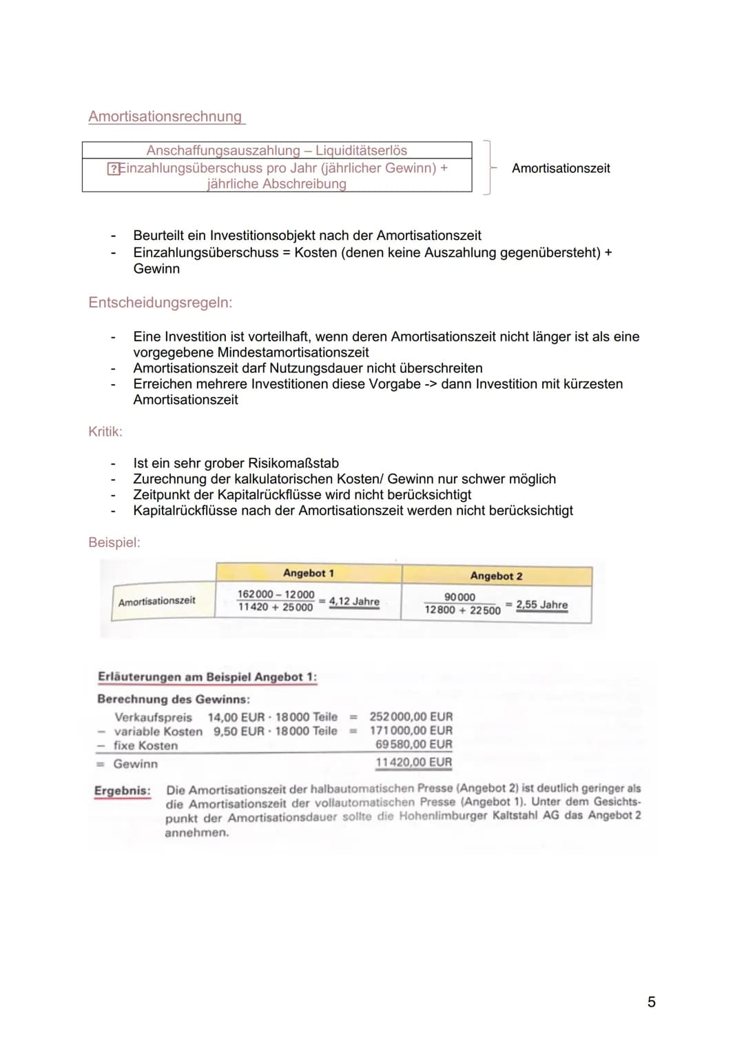 # Zusammenhang zwischen Investition & Finanzierung
Statische Betrachtung:
- Sie beurteilen eine Investition aufgrund der anfallenden Koste