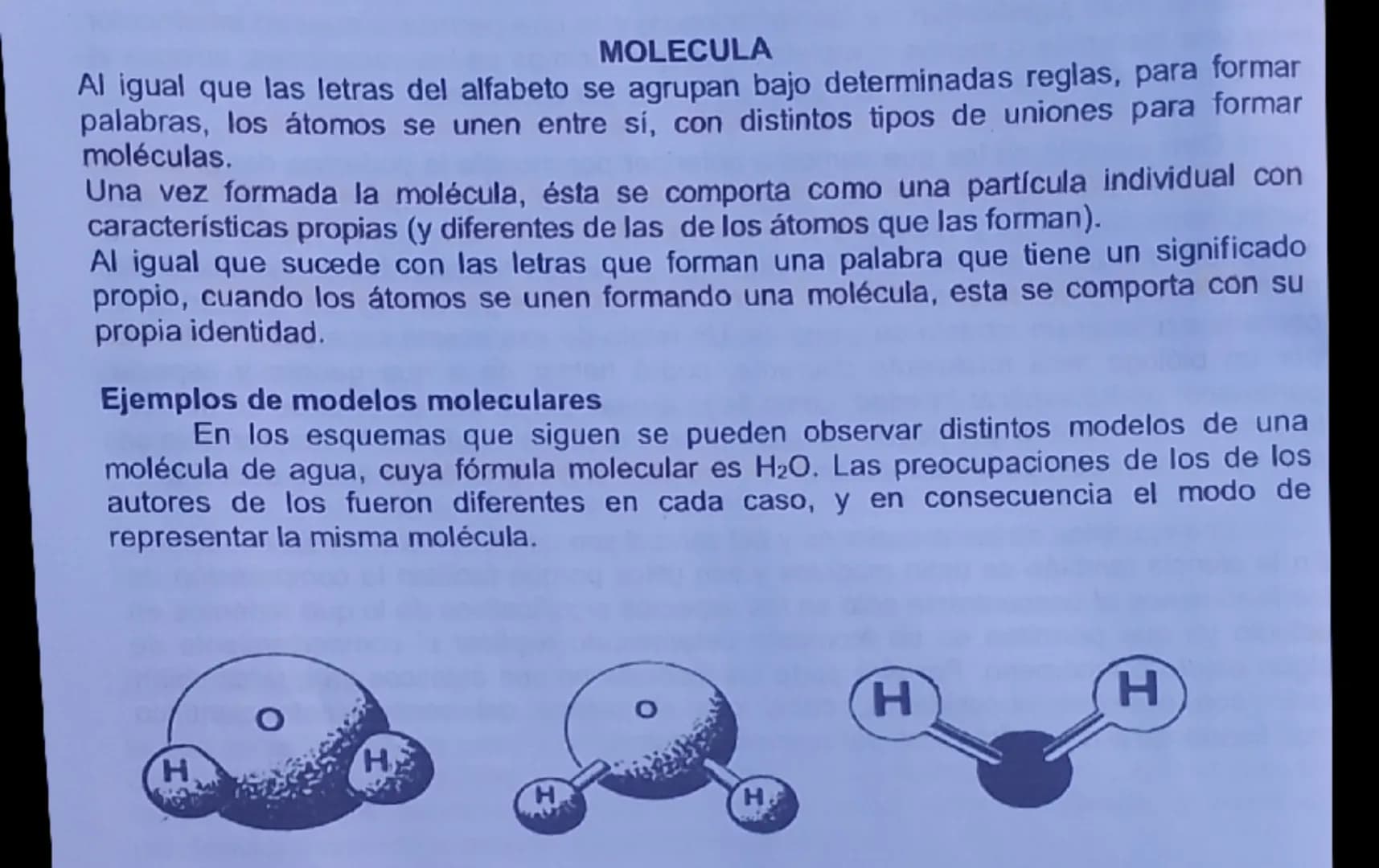 MOLECULA
Al igual que las letras del alfabeto se agrupan bajo determinadas reglas, para formar
palabras, los átomos se unen entre sí, con d