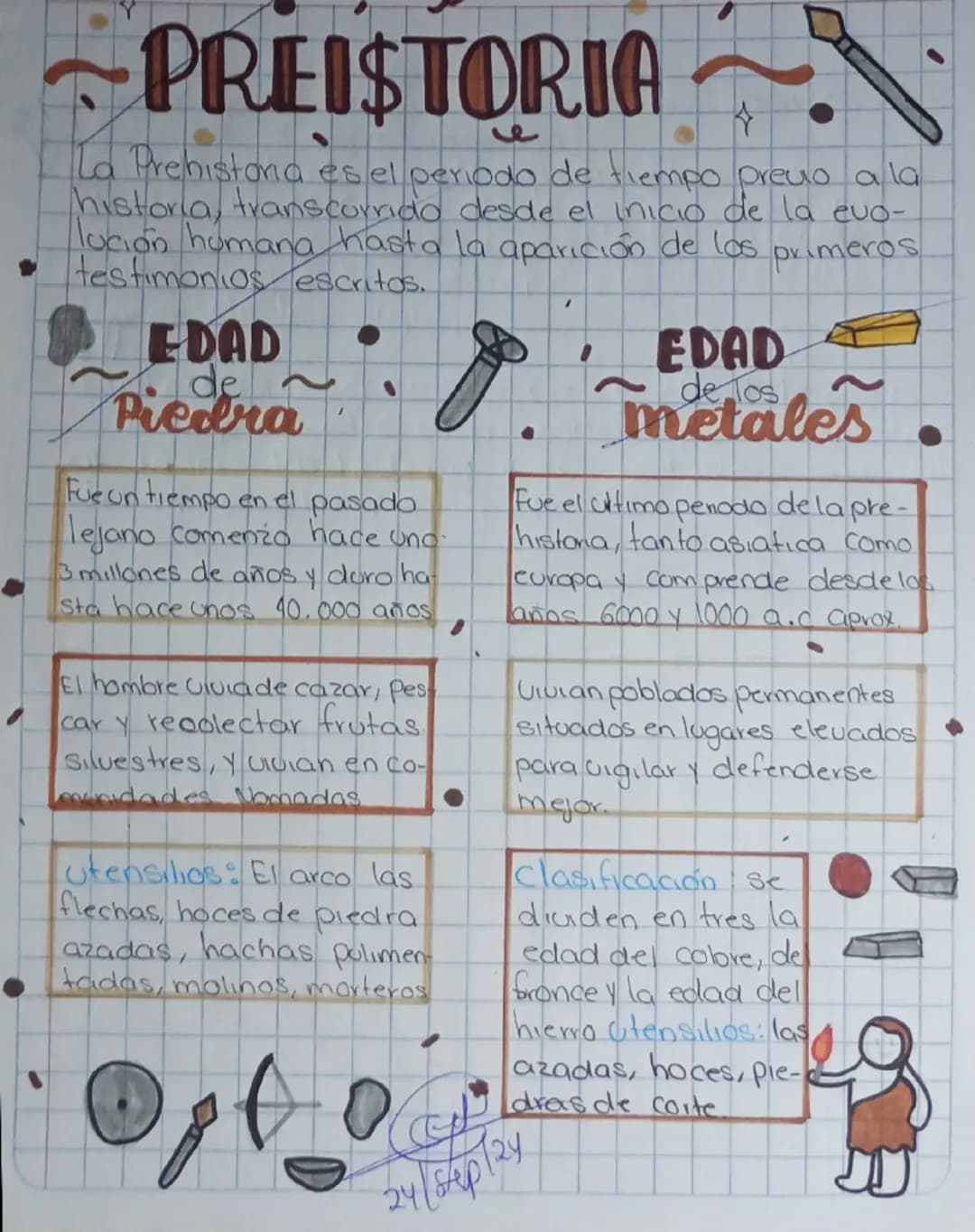 Y
# PREISTORIA
La Prehistona es el periodo de tiempo preuo a la
historia, transcomdd desc
lución humana hasta la aparición de los primeros
t