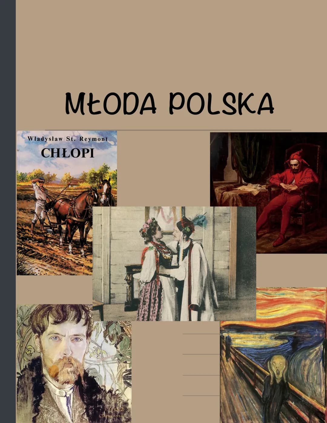 # MŁODA POLSKA
Władysław St. Reymont
CHŁOPI # SPIS TREŚCI
1. Rama czasowa i nazwy epoki
str.2
2. Ważne pojęcia
str. 2-4
3. Kierunki liter