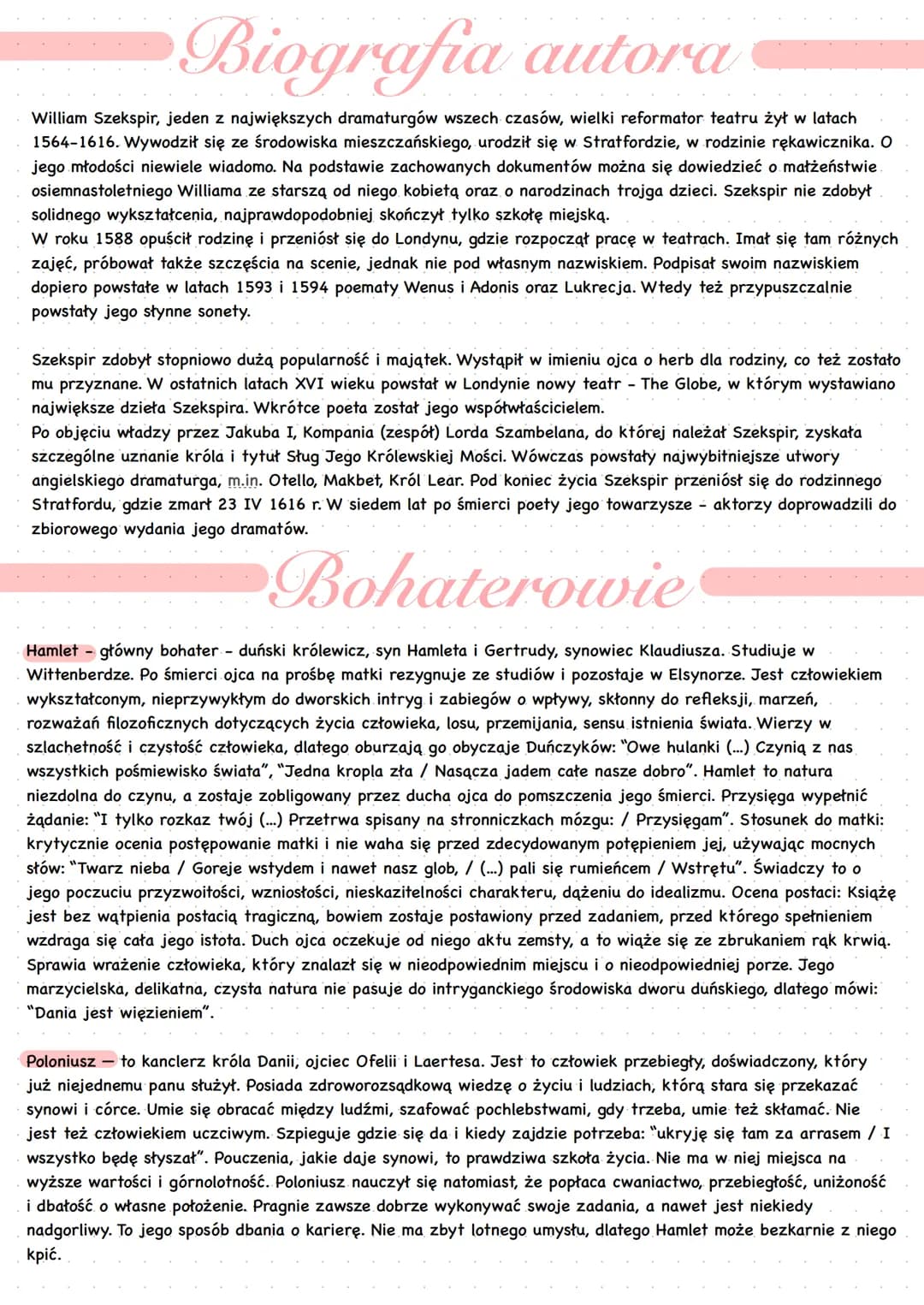 # Hamlet - William Szekspir
## Geneza
Pomysł tragedii zaczerpnął autor z XIII-wiecznej duńskiej kroniki Saxo Drammaticusa, ale nie bezpośr
