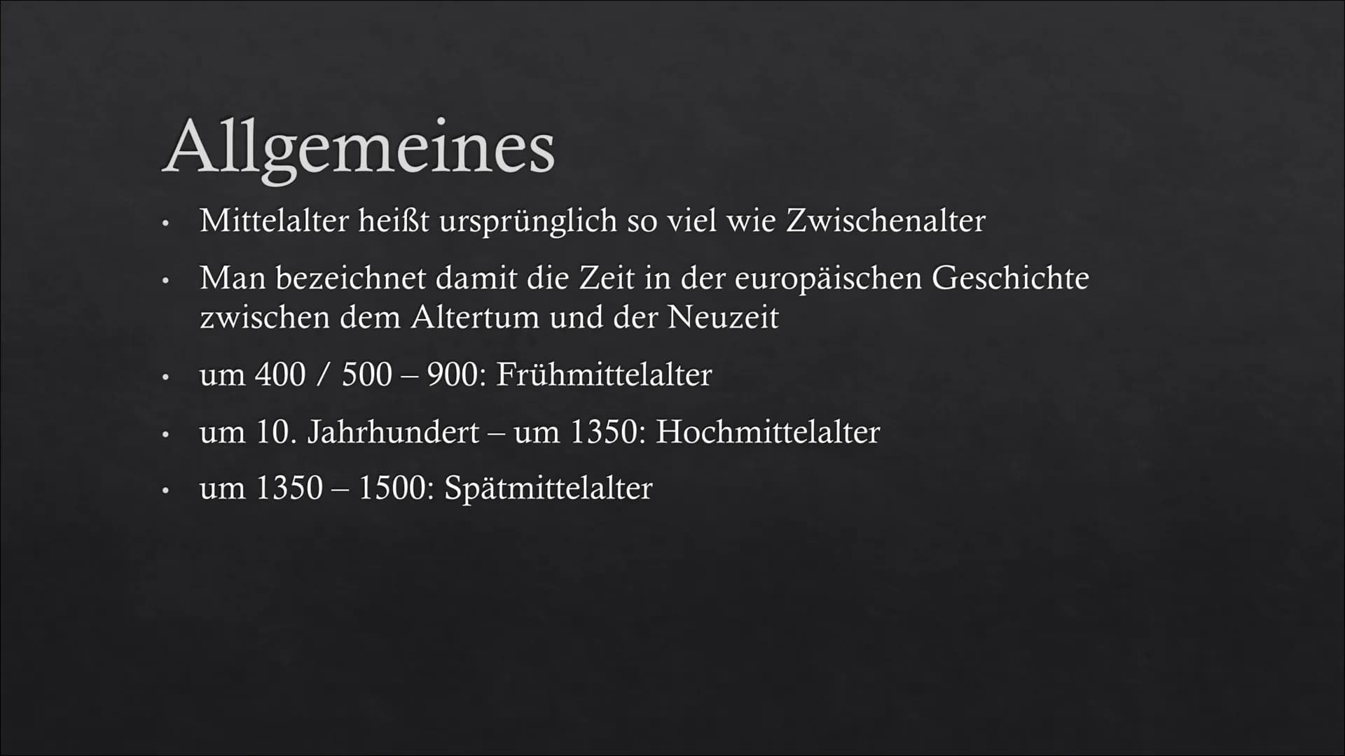 # Die Stadt im Mittelalter # Gliederung
* Allgemeines
* Gesellschaft
* Stadtaufbau
* Religion
* Ernährung
* Hygiene
* Krankhe