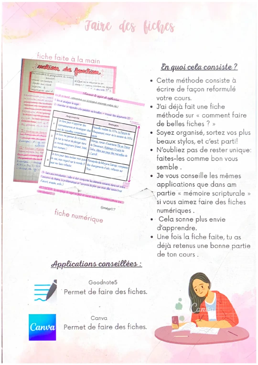 @studygirl
27
Comment réviser ?
méthodes de révision Mémoire auditive
Convient à qui?
Cette méthode convient à ceux qui
retiennent leurs