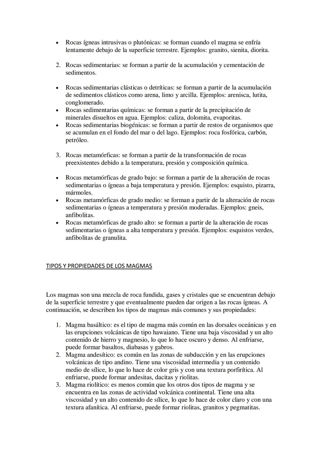 # ROCAS ÍGNEAS, SEDIMENTARIAS Y METMÓRFICAS
Las rocas se pueden clasificar en tres tipos principales: ígneas, sedimentarias y
metamórficas.