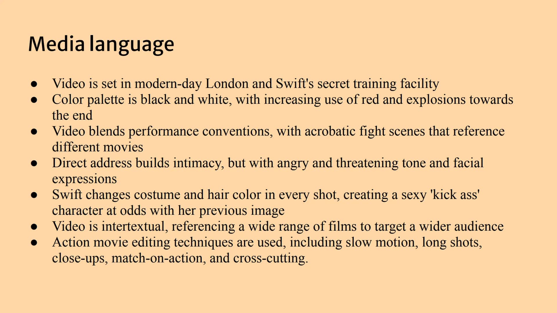 # Eduqas GCSE Media Studies
vevo # Background context
* "Bad Blood" released in May 2015, 4th single from album 1989 (2014).
* Remixed
