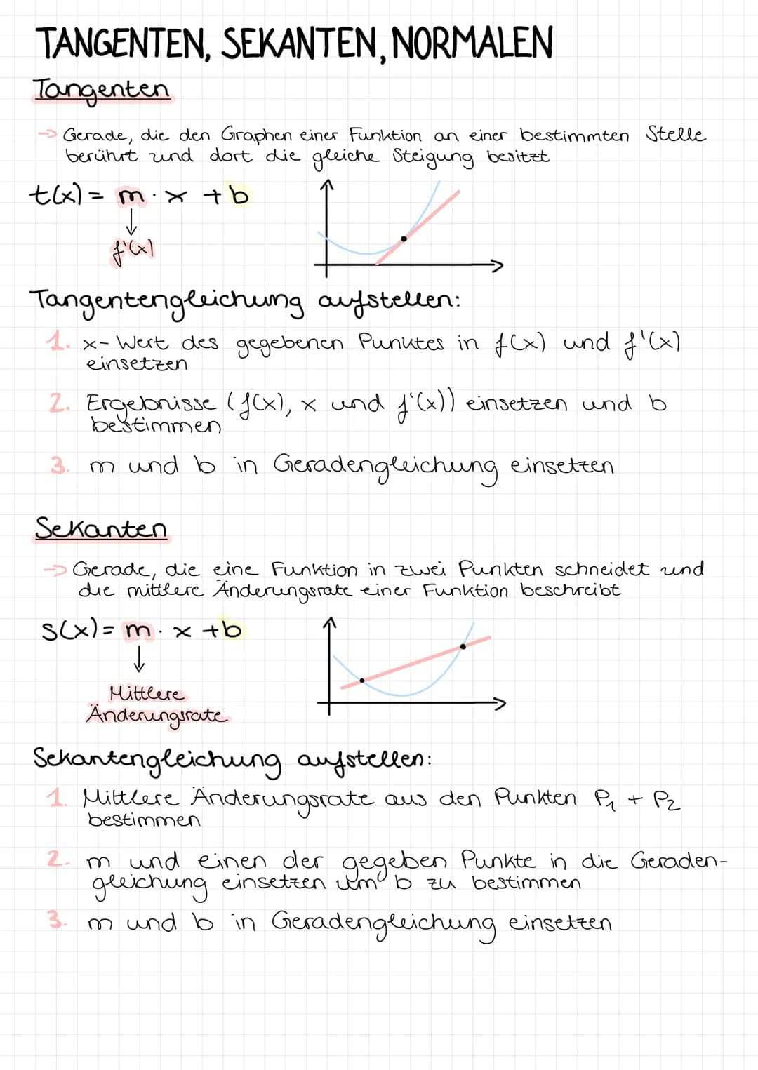 # analysis
FUNKTIONEN
Lineare Funktionen
$f(x)= mx + b$
↑
↑
Steigung y-Achsenabschnitt
Quadratische Funktionen
$f(x) = ax² + bx + c$
↑