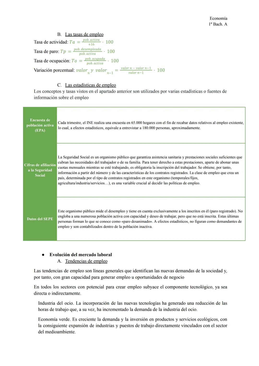 El mercado de trabajo
TEMA 6
El mercado de trabajo
Economía
1º Bach. A
El salario es la remuneración del trabajo prestado por cuenta ajena.