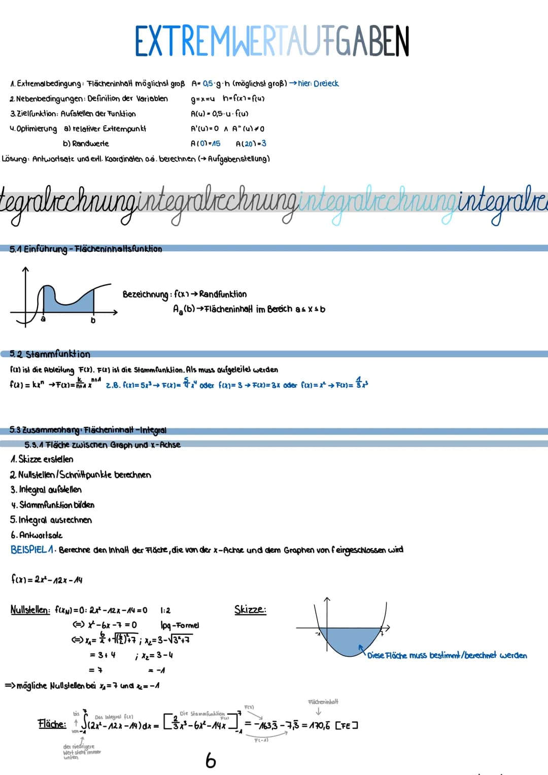 # Mathematik
1 Kurvendiskussion
1.1 Nullstellen
1.2 Extrempunkte
1.3 Verschiedenes
1.4 Wendepunkte
1.5 Tangente
1.6 Bedeutung der Wen