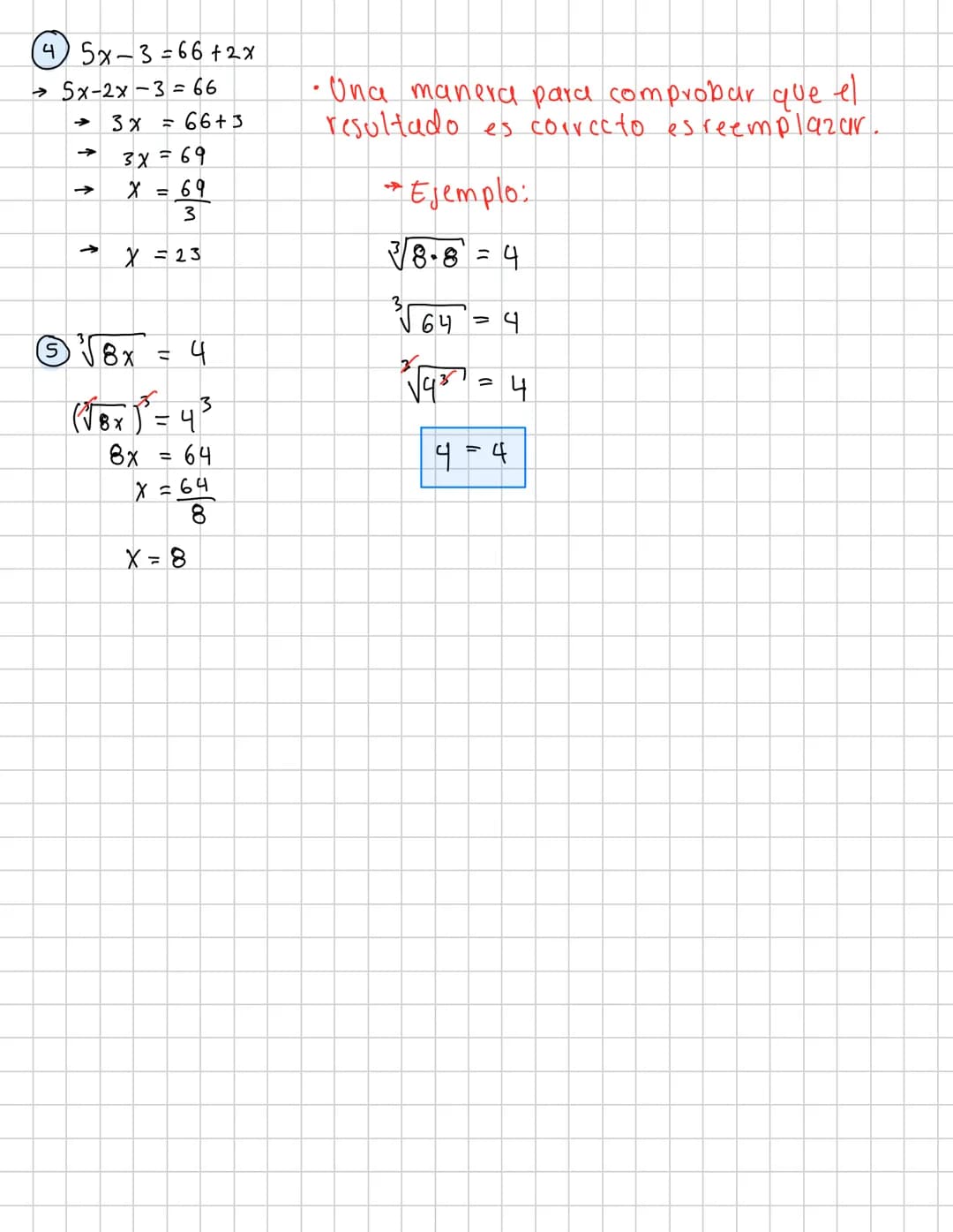 # DESPEJANDO A $x$
(7) $\frac{x}{6} - \frac{x-1}{2} = \frac{x-13}{9}$ multiplicamos arriba yabajo por 3 para
que el denominador sea igual