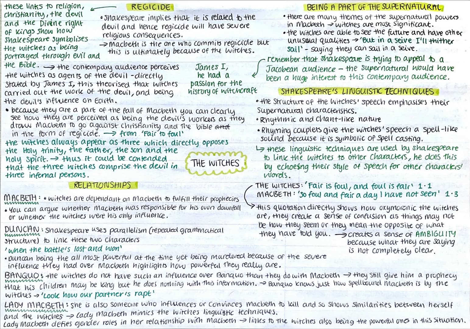 <p>In the play <em>Macbeth</em>, there are clear links to religion, specifically Christianity and the Divine right of kings, which symboliz