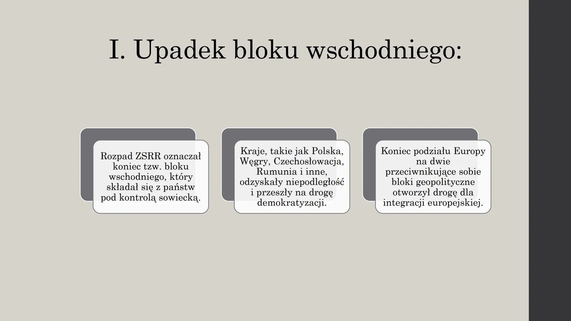"Europa po rozpadzie
Związku
Socjalistycznych
Republik Radzieckich" Rozpad ZSRR w 1991 roku miał ogromne
konsekwencje dla całego kontynentu