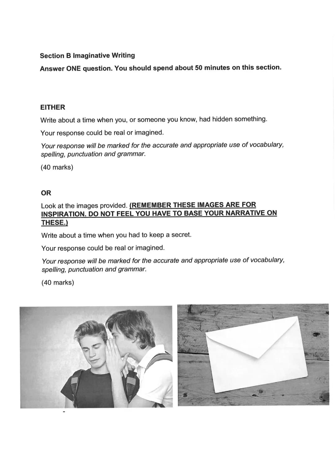 # GCSE LANGUAGE – FICTION
AND IMAGINATIVE WRITING
PAPER 1: SECTION B
REVISION BOOKLET # Preparation for Fiction and Imaginative Writing A