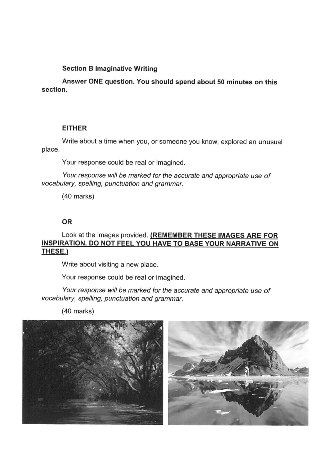 # GCSE LANGUAGE – FICTION
AND IMAGINATIVE WRITING
PAPER 1: SECTION B
REVISION BOOKLET # Preparation for Fiction and Imaginative Writing A