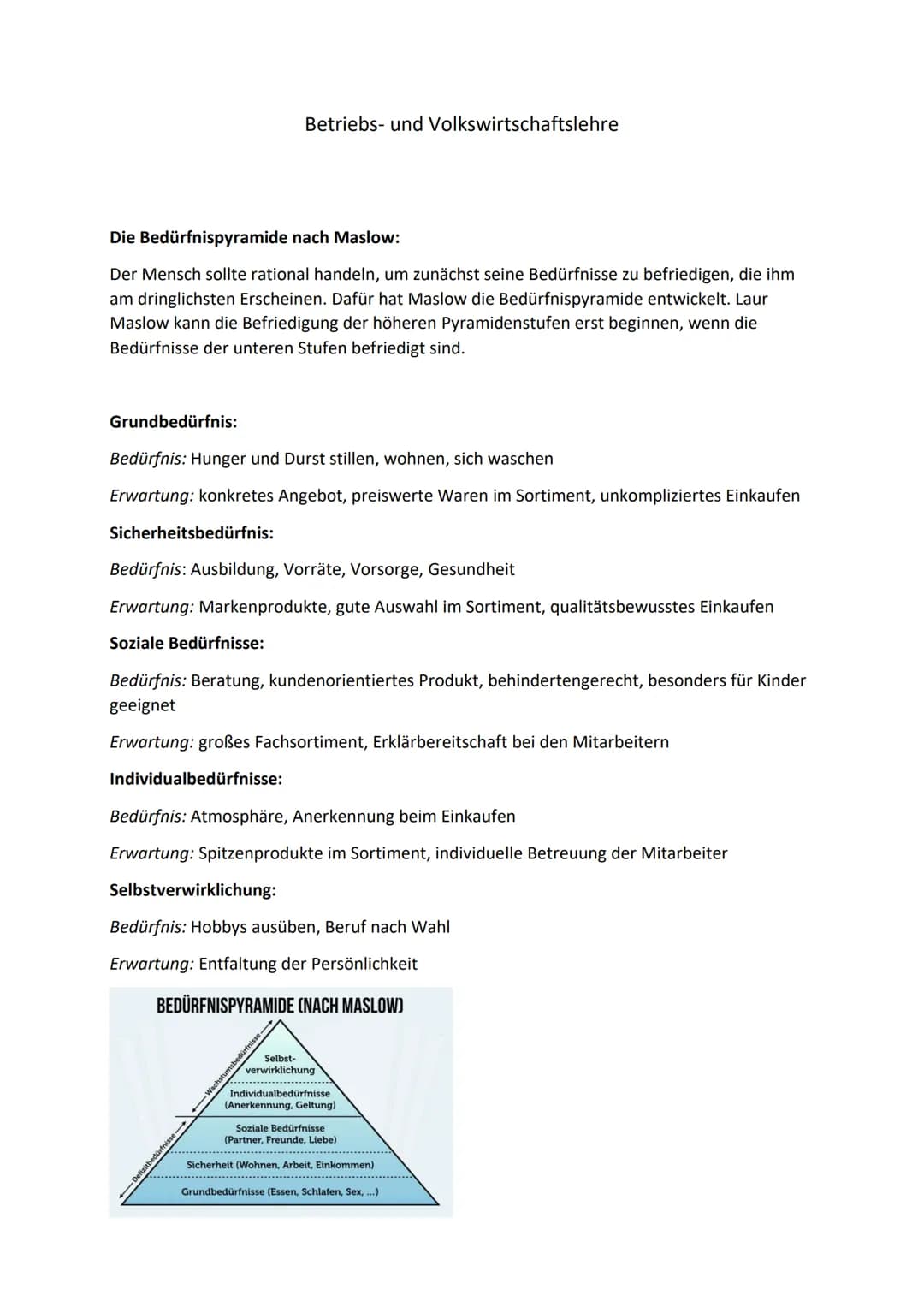 # Betriebs- und Volkswirtschaftslehre
Unterscheidung von BWL uns VWL:
BWL: Die Betriebswirtschaftslehre beschäftigt sich mit der Untersuch