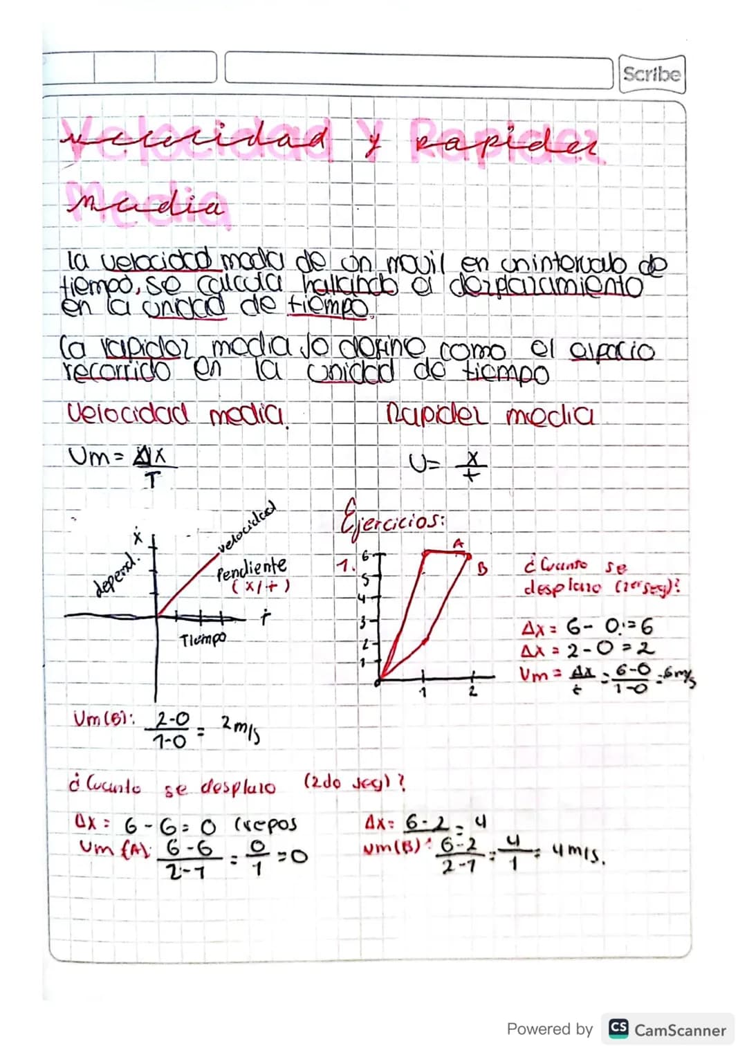 # velocidad y papider
## mudia
la velocidad mada de on mouil en unintervalo de
tiempo, se calcula hallando a dorplanamiento
en la unidad d