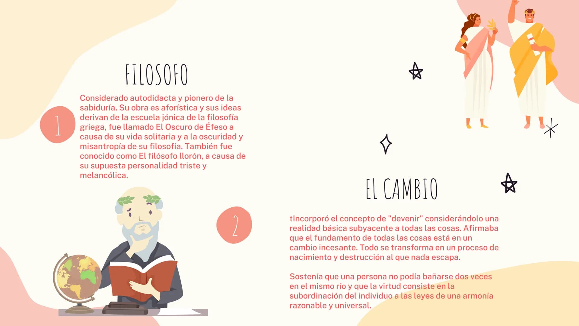 HERACLITO # NACIONALIDAD, NACIMIENTO, MUERTE
Heráclito nació sobre el 535 a. C. en Éfeso,
entonces parte del Imperio Persa.
Hijo de Blisón