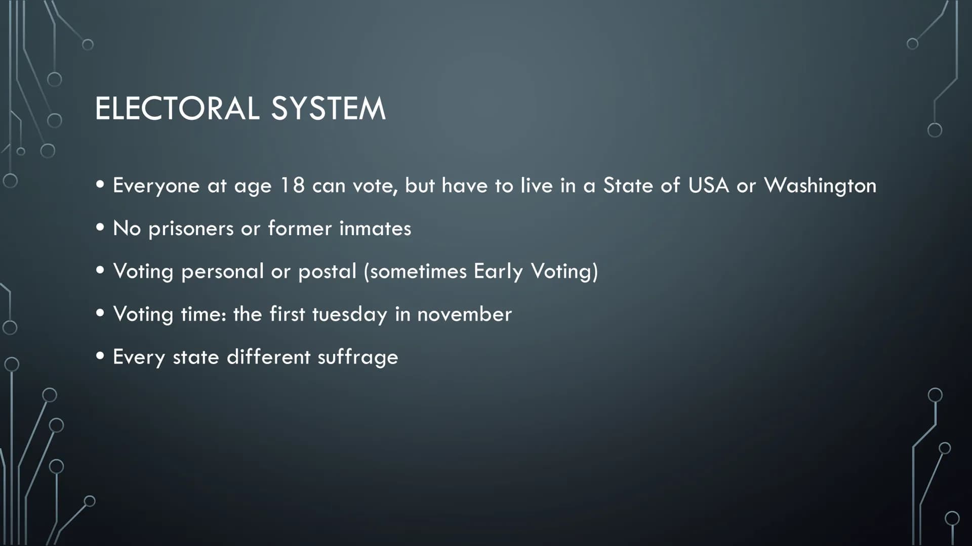 POLITICAL
SYSTEM OF THE
USA
THE POLITICAL SYSTEM USA
FROM VICTORIA AXT MAIN POLITICAL INSTITUATIONS/THEIR POWER
• USA is a federal consti