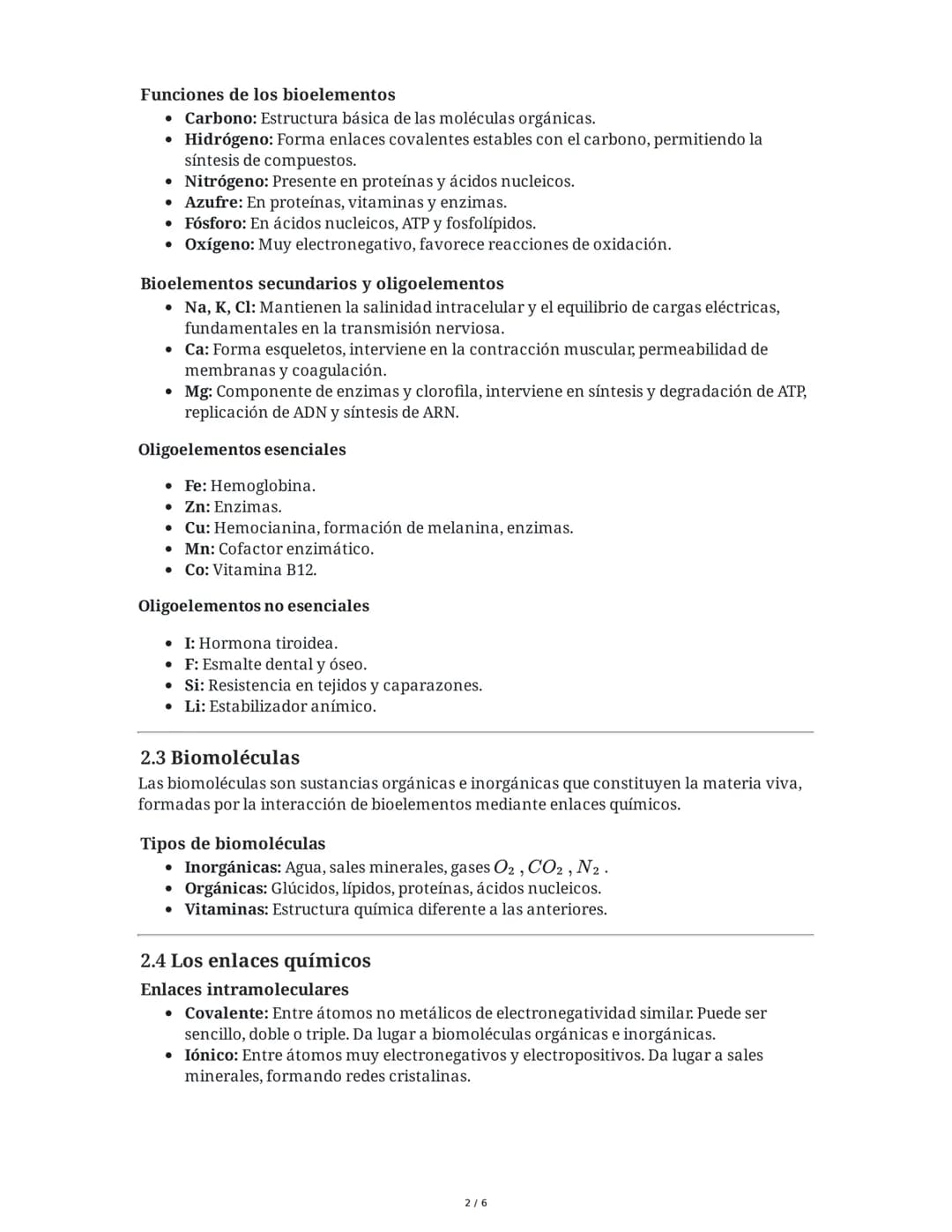 # Tema 1. Bioelementos y Biomoléculas: Agua y Sales Minerales
Bloque A. BIOQUÍMICA - 2º Bachillerato
1. Características de los seres vivos