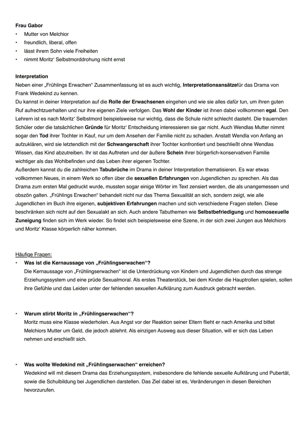 # Frühlings Erwachen
„Frühlings Erwachen" handelt von mehreren Jugendlichen, die alle auf unterschiedliche Weise mit der spießigen
Sexualmo