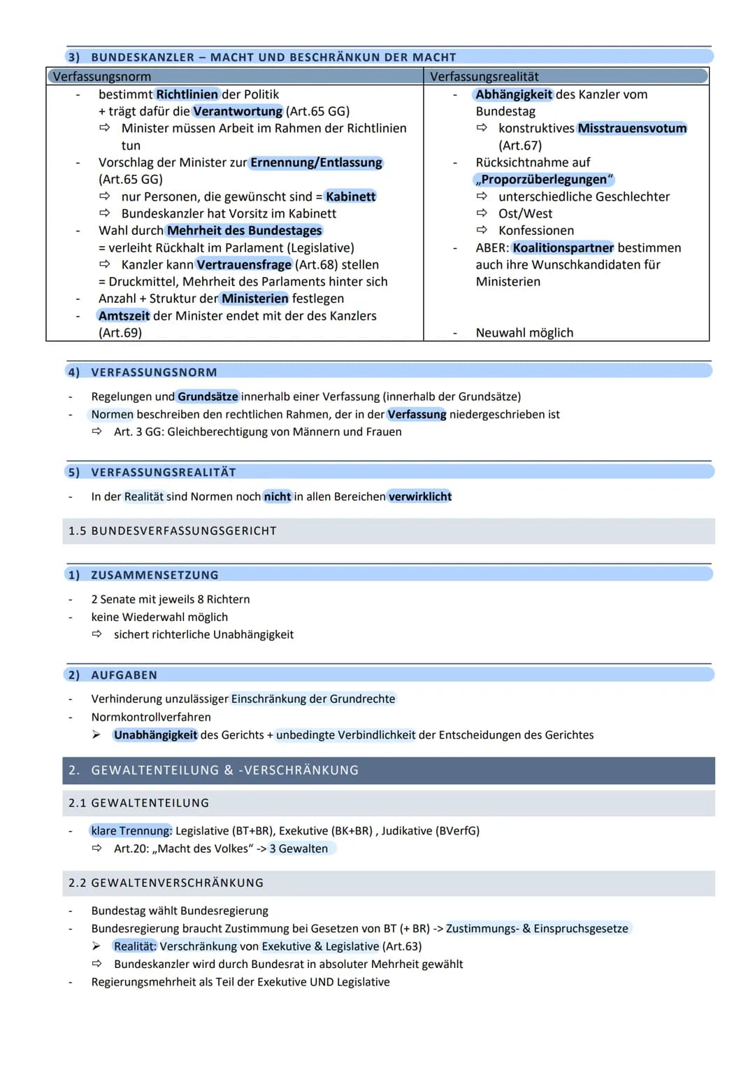 # POWI KLAUSUR 2 (Q1)
THEMEN
1. Verfassungsorgane (Bundestag/-rat/-kanzler/-regierung)
Gewaltenteilung & Gewaltenverschränkung
Verfa