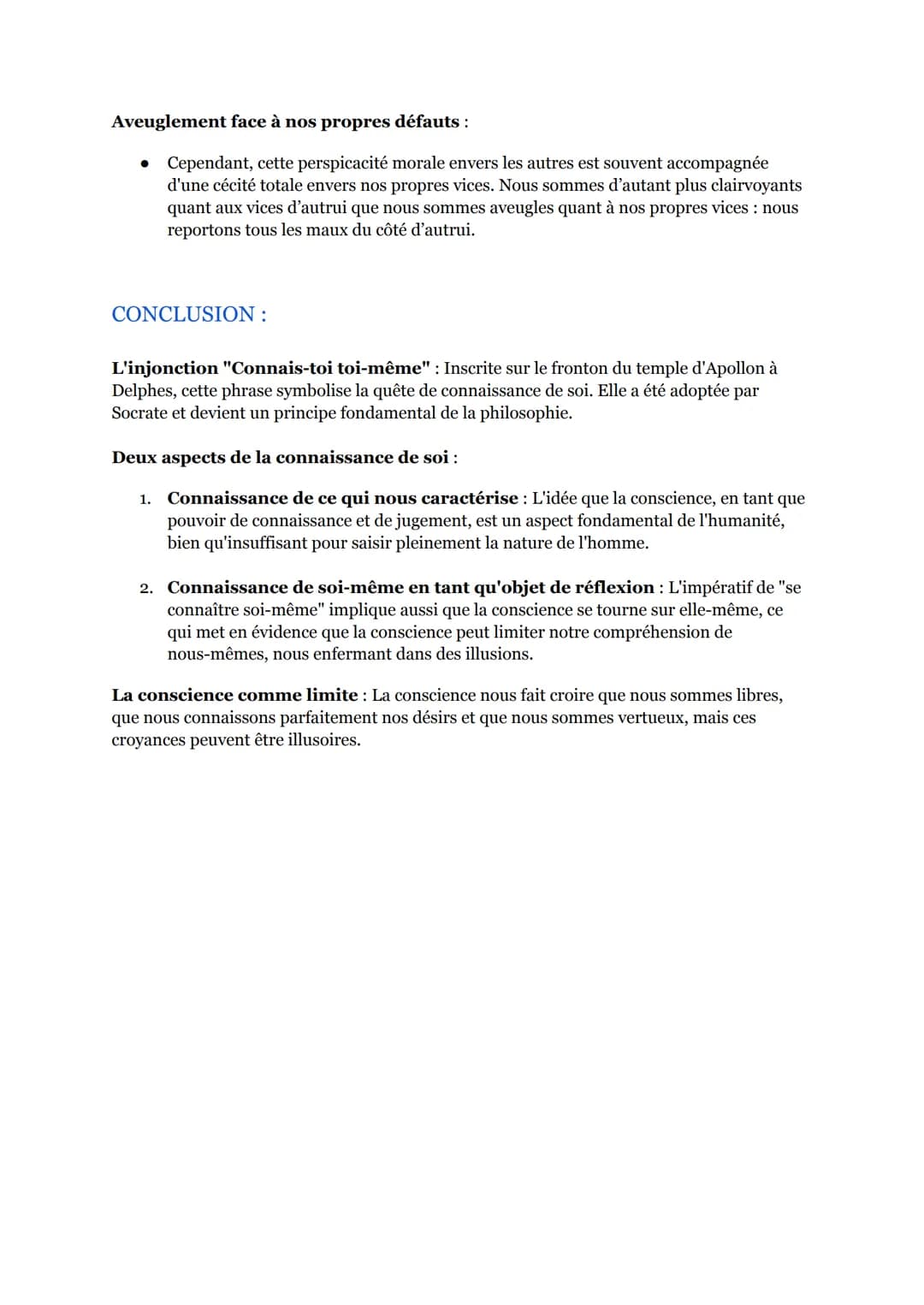# La conscience :
(Séquence 1, partie 1)
## Introduction :
La notion de « conscience » apparait fréquemment dans la langue française et e
