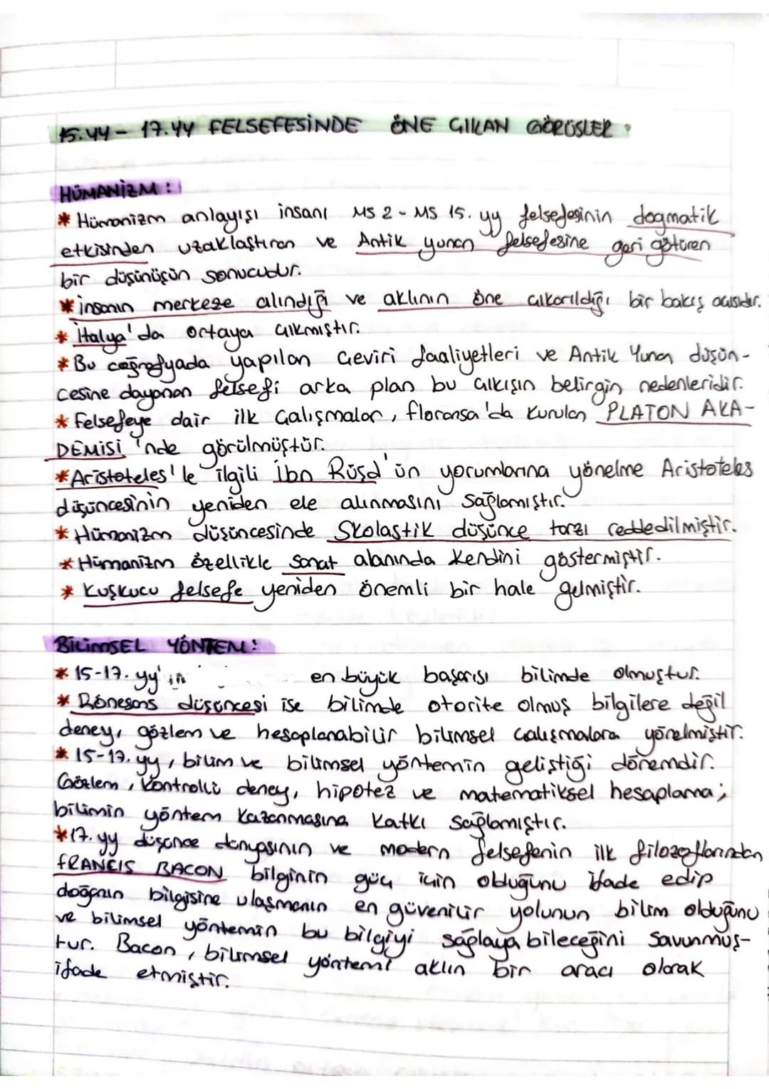 15.44-17.44 FELSEFESİNDE ÖNE GIKAN GÖRÜSLER
HÜMANIZM
* Hümanizm anlayışı insanı MS2 - MS 15. yy felsefesinin dogmatik
etkisinden uzaklaştır