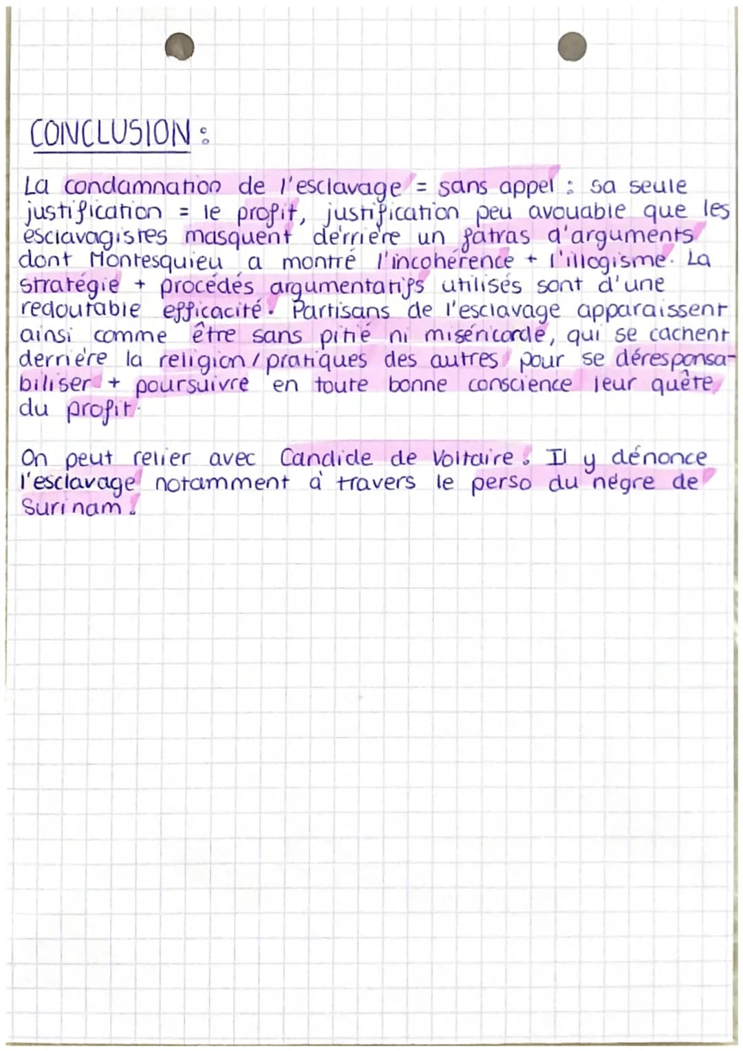 Montesquieu, De l'esprit des lois <<< De
l'esclavage des nègres », 1748
M n'adhére pas à certe
these
conditionnet = signe
du jeu + ironie
a