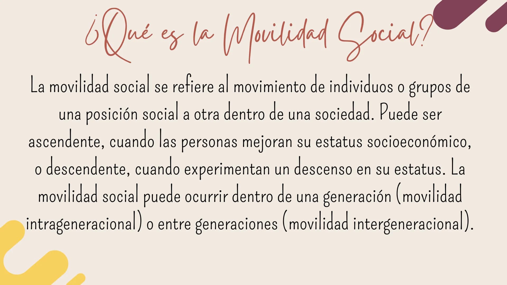 # Movilidad Social ¿Qué es la Movilidad Social!
La movilidad social se refiere al movimiento de individuos o grupos de
una posición social