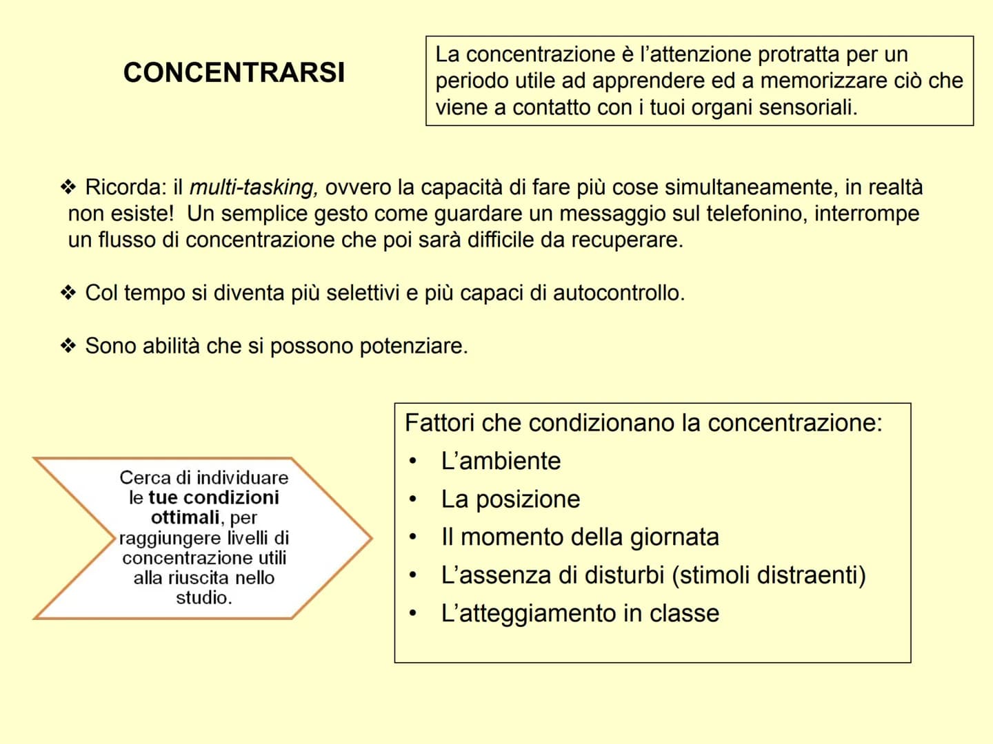 ESERCITARE LIBERAMENTE IL PROPRIO
INGEGNO, ECCO LA VERA FELICITÀ.
(ARISTOTELE)
Come studiare ?
Cerco il mio metodo di studio
... CONOSCI T