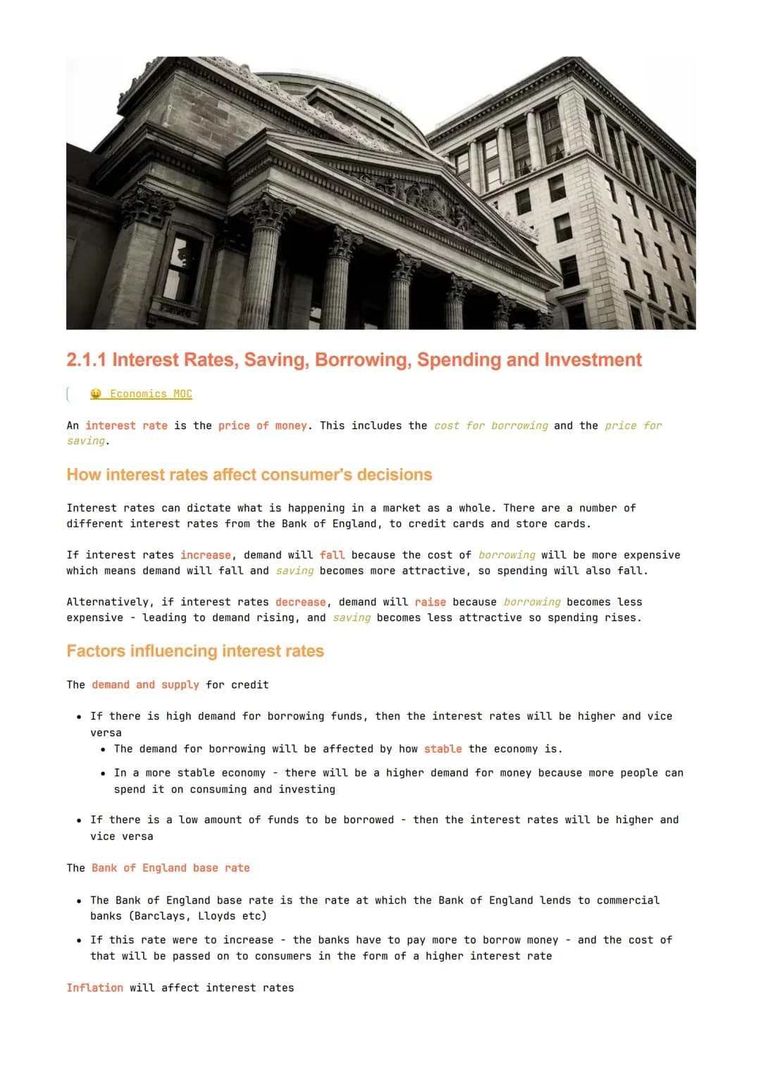 # Economics Paper 2
Reuben Cowell 2.1.1 Interest Rates, Saving, Borrowing, Spending and Investment
(Economics MOC
An interest rate is the