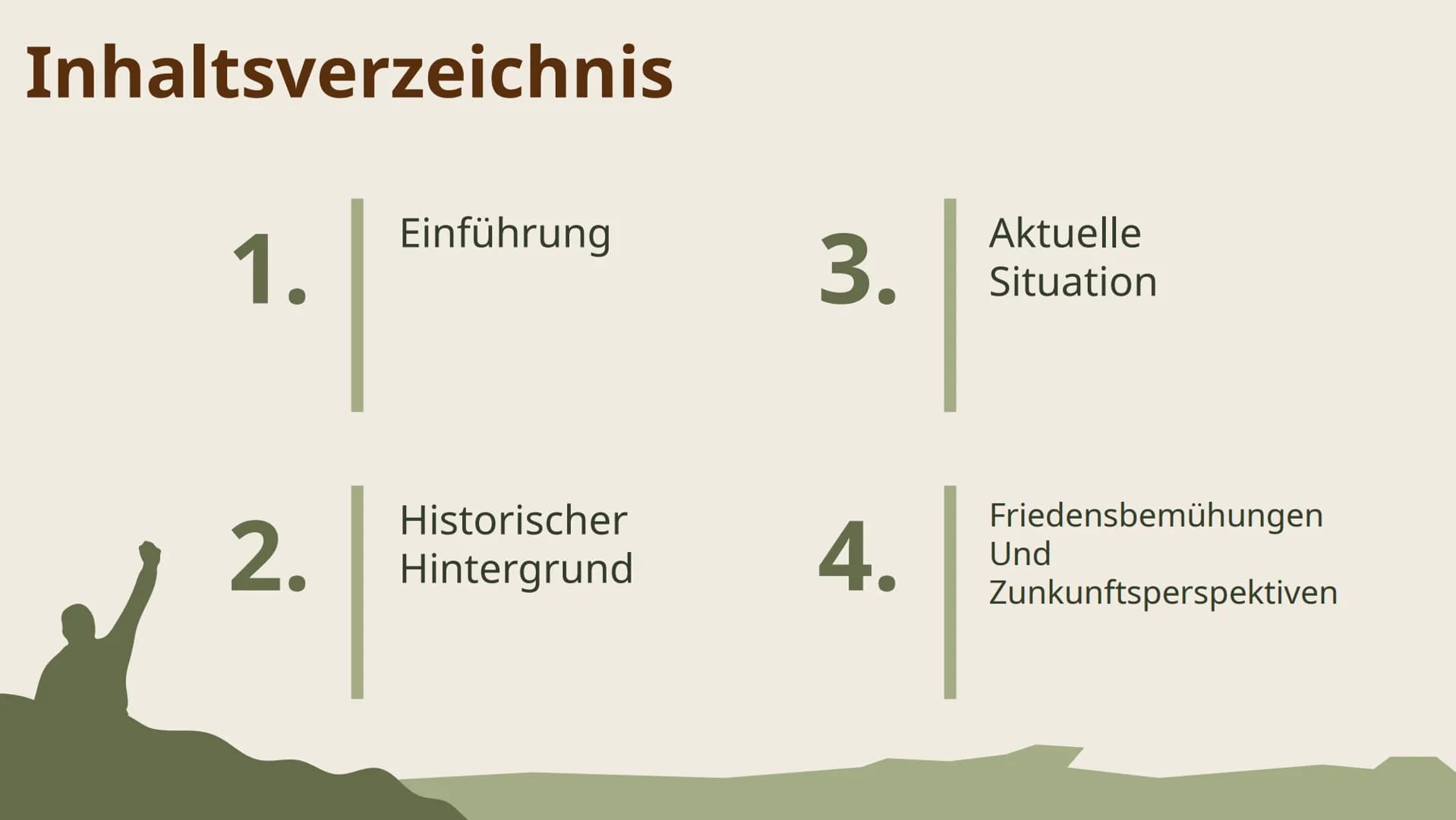 # Nahost -
# Konflikt
Von Natalia und
Samantha # Inhaltsverzeichnis
Einführung
1.
3.
Aktuelle
Situation
Historischer
2.
Hintergrund
4.