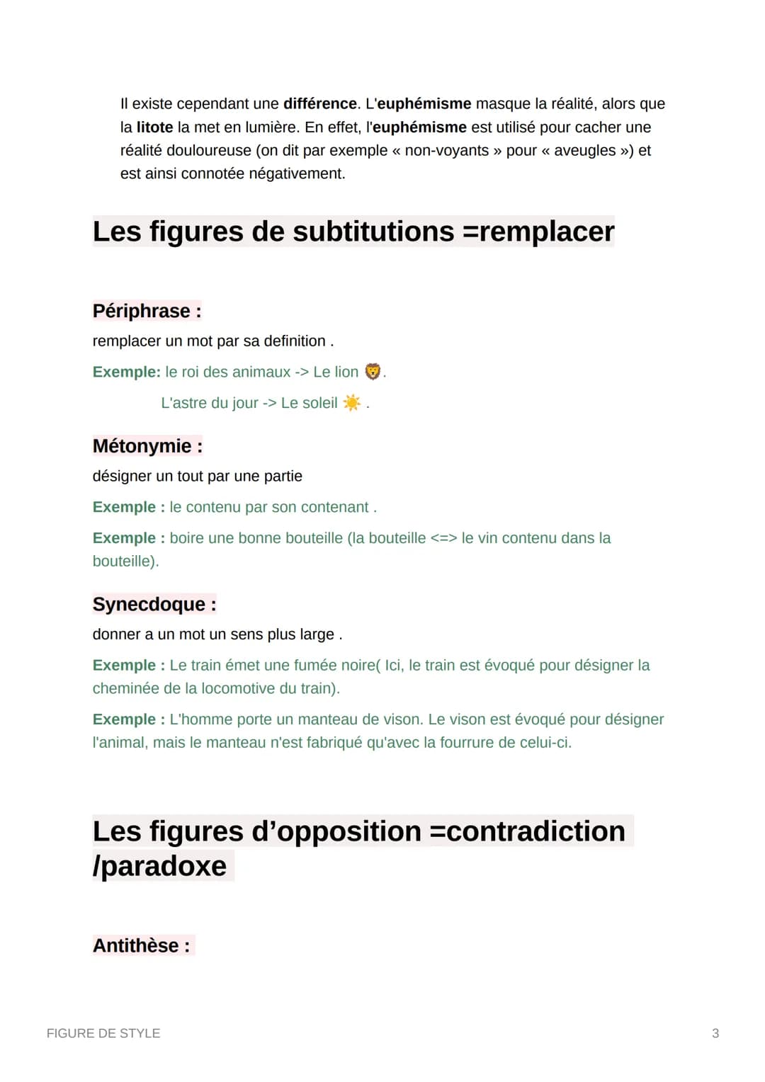 # FIGURE DE STYLE
Les figures de raprochement = associer,
mettre en relation
La comparaison :
établit un rapprochement entre deux réalité