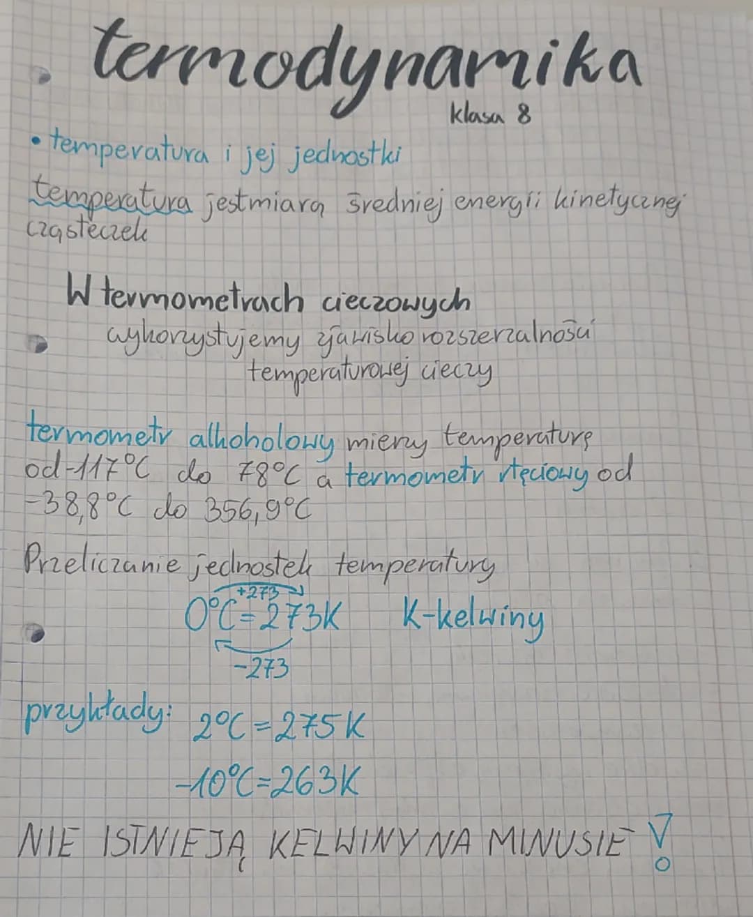 # termodynamika
• temperatura i jej jednostki
temperatura jestmiara średniej energii kinetycznej
cząsteczek
W termometrach cieczowych
wyk