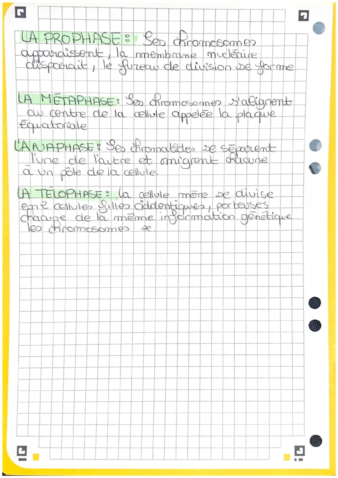 Sa Mitose
Objectifs Commenter, a porvir de schemes,
les differents differents phases de la mitose, et
énoncer leurs caractéristique.
Se cy