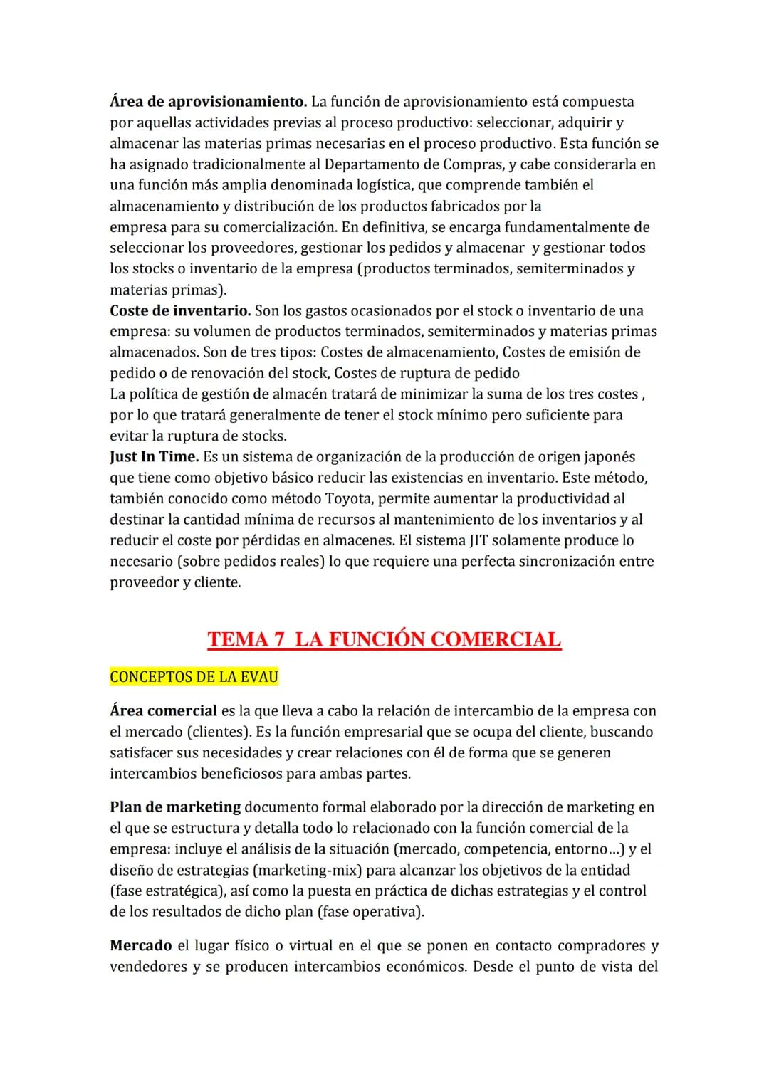 <h2>TEMA 1: LA EMPRESA</h2>
<h3>Conceptos de la EVAU</h3>
<p> <strong>Empresa:</strong> Es la unidad básica de producción que se encarga d
