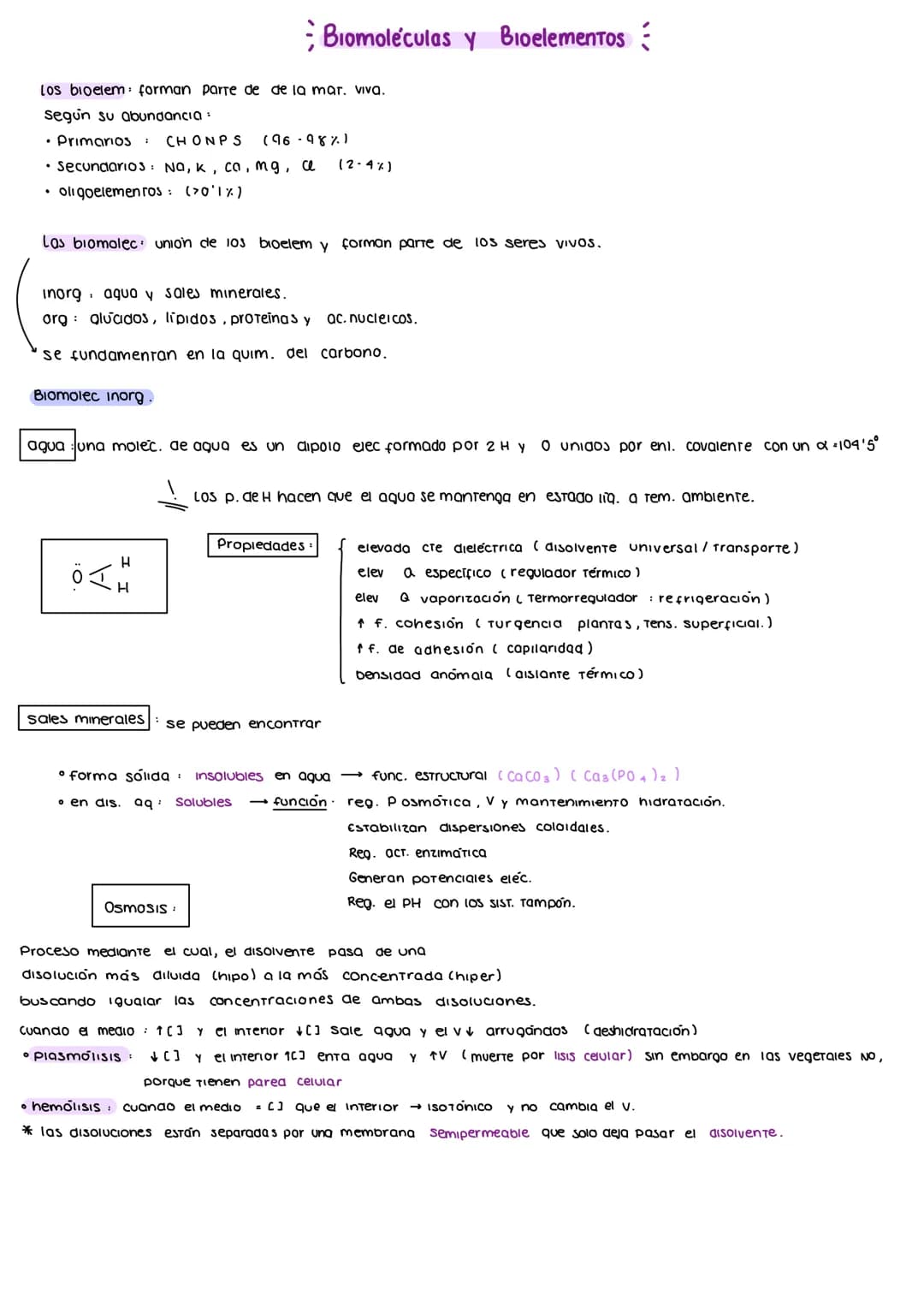# Biomoléculas y Bioelementos
Los bioetem forman parte de de la mar. νινα.
Según su abundancia:
* Primarios CHONPS (१७-१४%)
* Secundar
