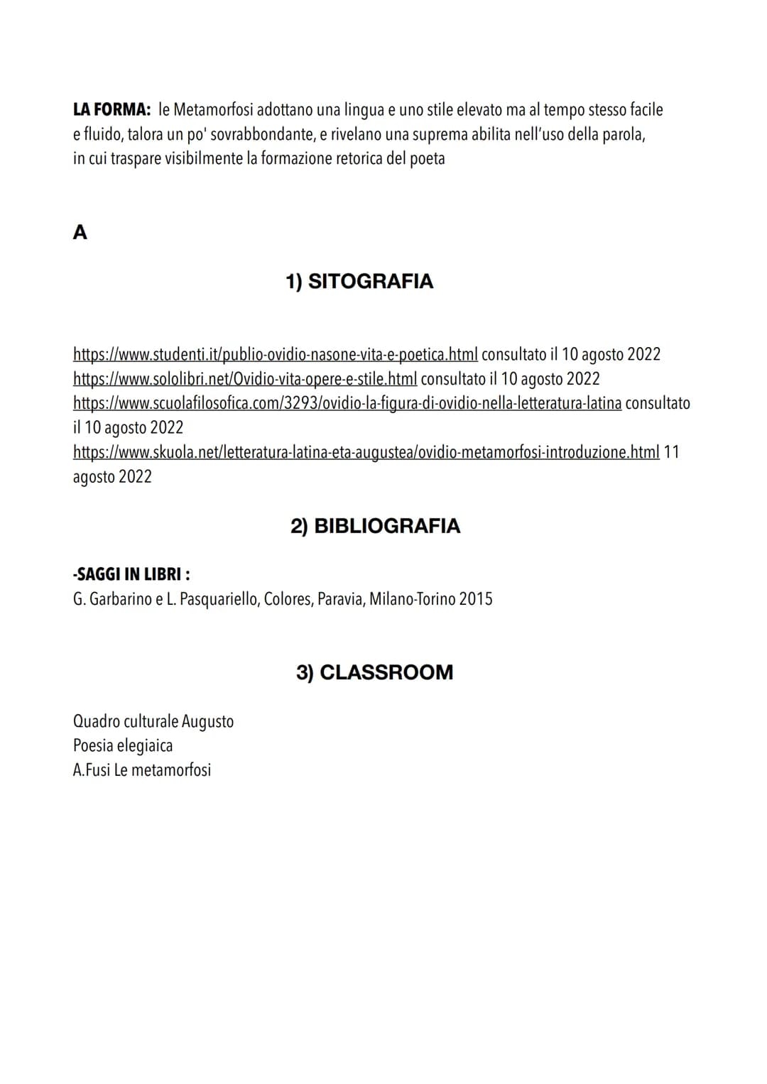Rigato Sara
V psp
# LA FIGURA DI OVIDIO: "LE METAMORFOSI"
1. Cenni biografici
Publio Ovidio Nasone, noto semplicemente come Ovidio è stat