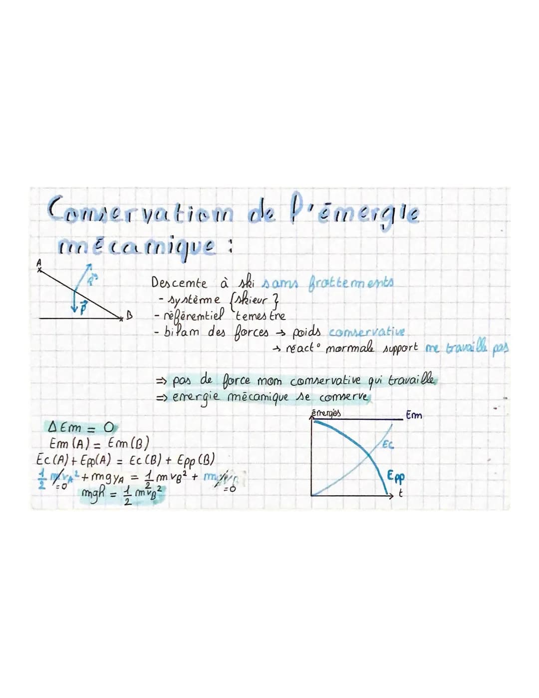 • THEME 2
Chapitre 9: Chéorème de l'énergie
mécanique
Force conservative
> force domt le travail emtre 2 points est indépendante du chemi