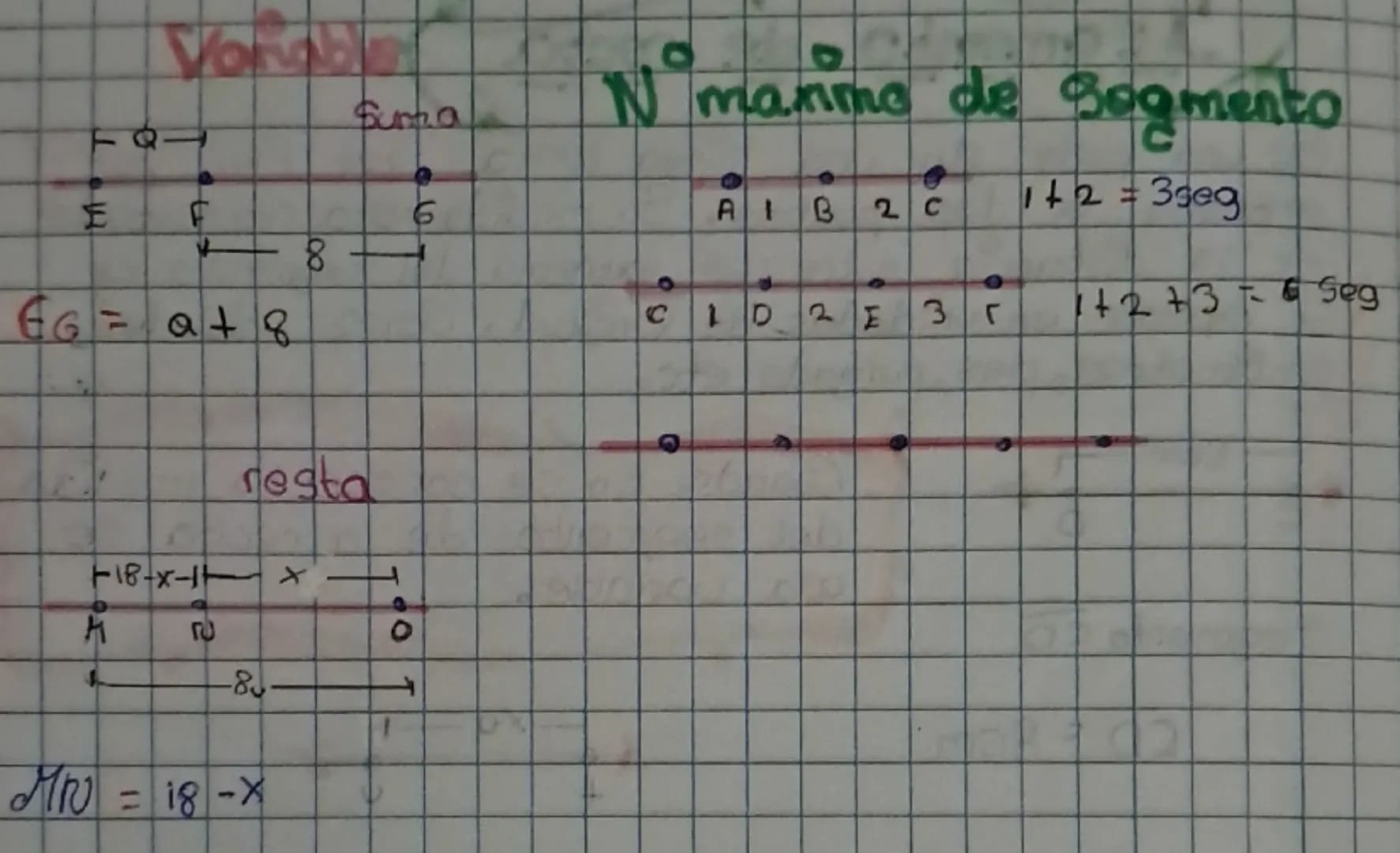 Vorable
-Q
Suntia
E
F
6
EG = at 8
Nomanimo de Segmento
A1828 1+2 = 3seg
Crozzi
01
1+2+3=6 Seg
resta
18-x-11-X-81-
M
సి
-8-
MPN