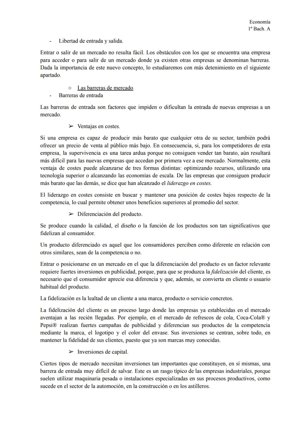 TEMA 5
Los tipos de mercado
Economía
1º Bach. A
El mercado y la competencia
competencia perfecta
competencia monopolistica
tipos de mercado