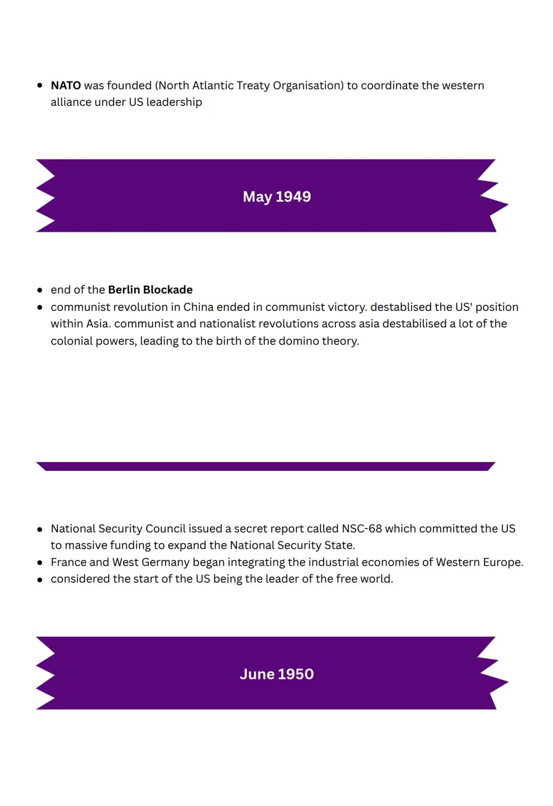 # COLD WAR
TIMELINE
August 1945
* possibility of another conflict breaking out was likely. tensions between the USSR and the
US and UK w