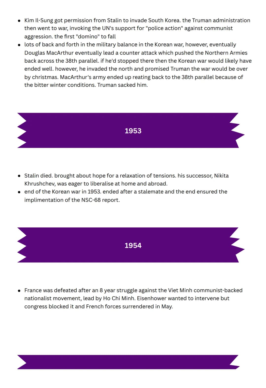 # COLD WAR
TIMELINE
August 1945
* possibility of another conflict breaking out was likely. tensions between the USSR and the
US and UK w