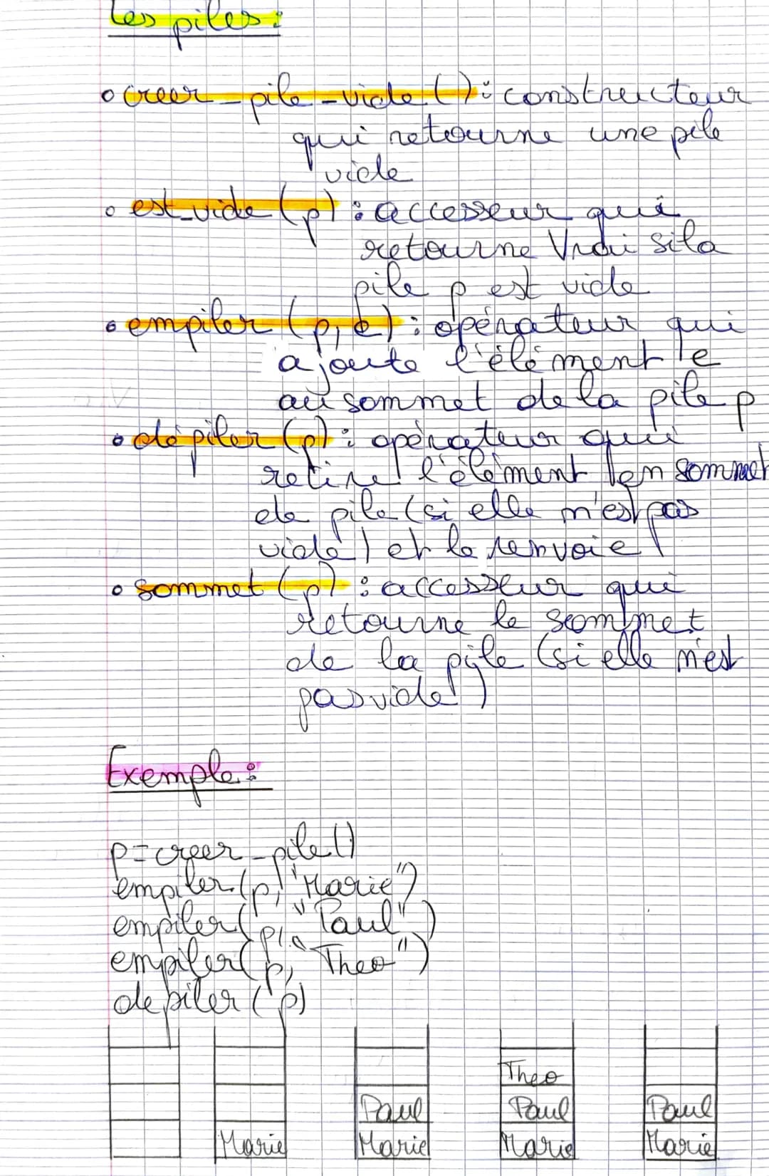 # LES STRUCTURES
LINEAIRES
les listes:
- creer liste (): constructeur qui
retourne und liste
vide
- est_viele (l): accesseur quui
re