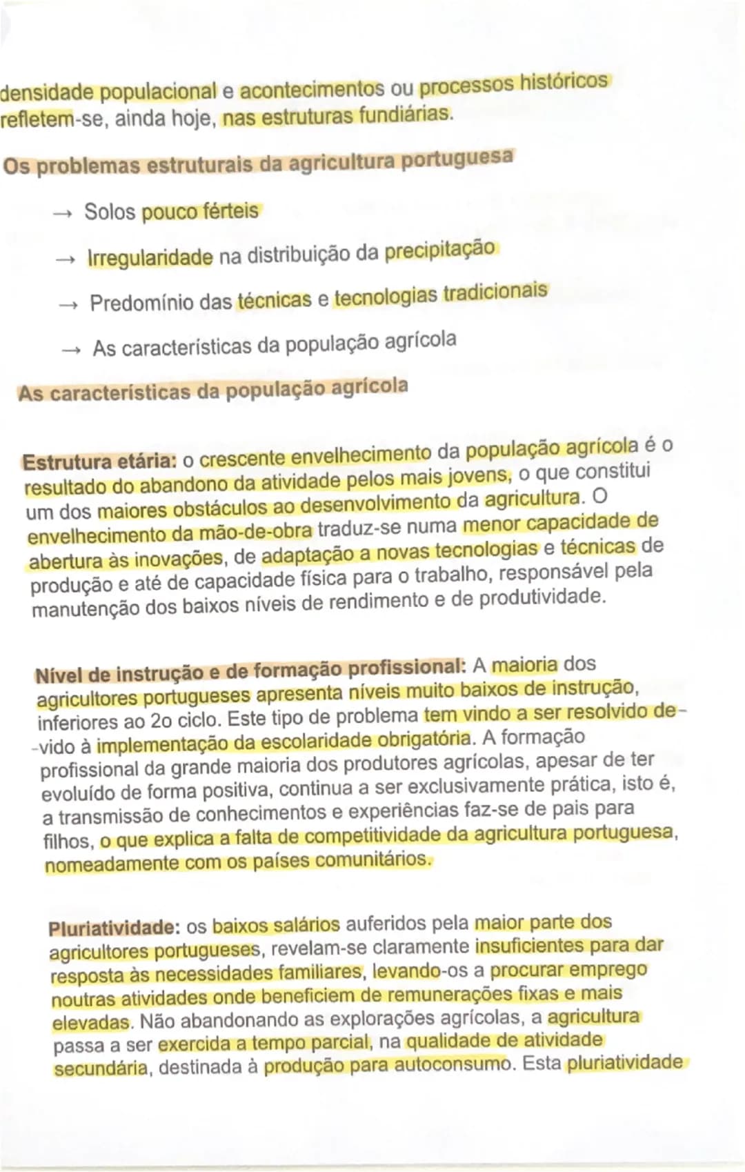 # AS ÁREAS RURAIS EM MUDANÇA
O peso da agricultura no setor económico
À semelhança do que tem acontecido noutros países da União Europeia,