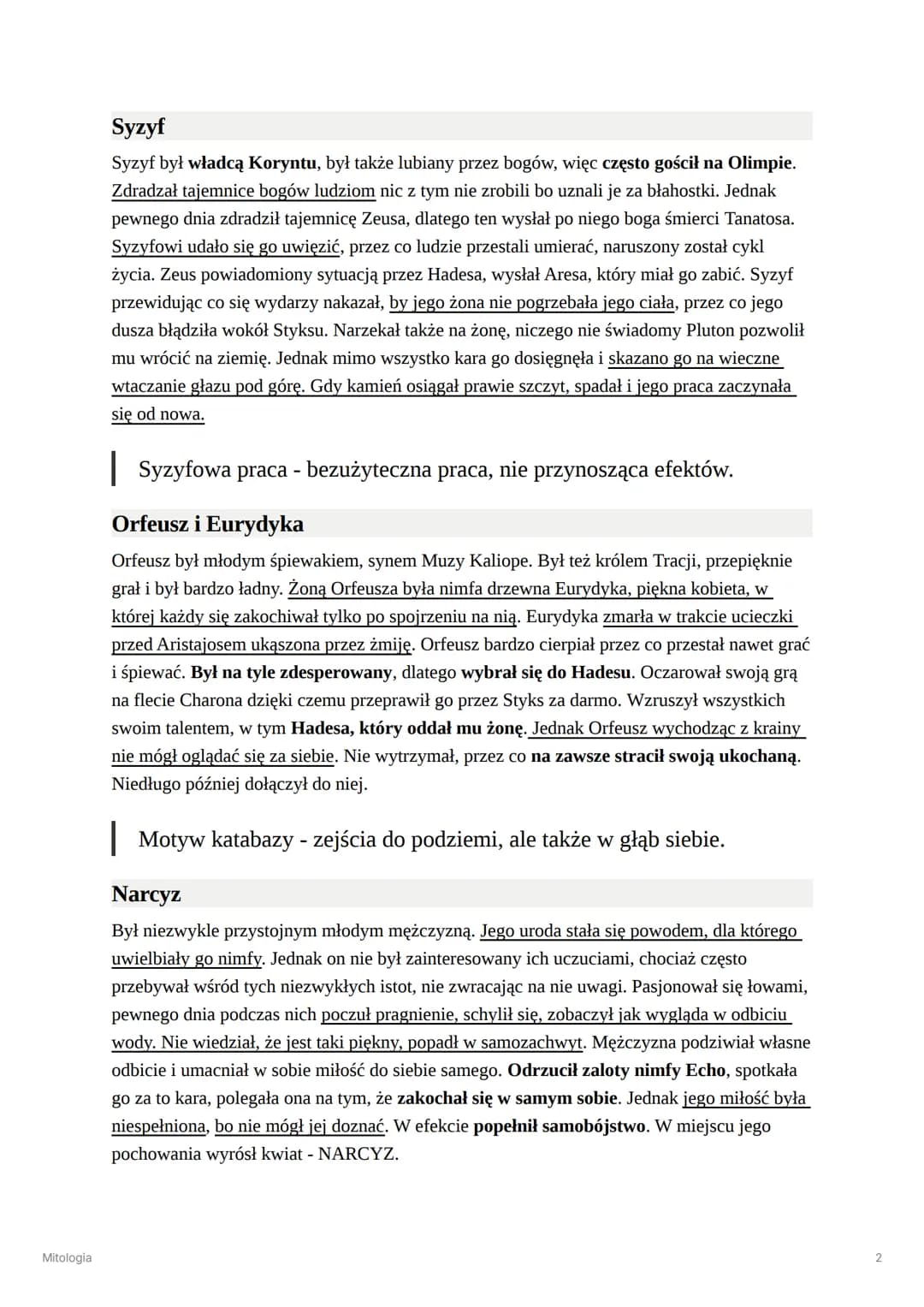 # Mitologia
Mitologia
Mit
Opowieść o bogach, herosach, bohaterach i nadnaturalnych wydarzeniach. Porusza tematykę
powstania świata, bytu,