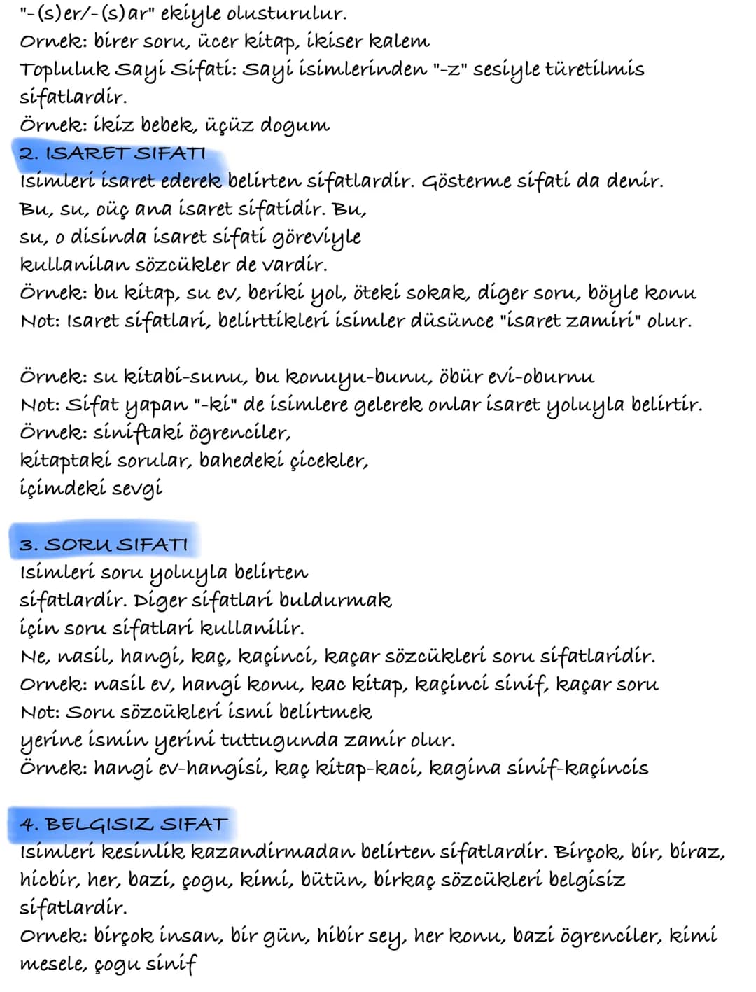 # Sıfatlar
Niteleme Sıfatlarm
Belistme Sifatlar
Sayı Sifati
Gisared Sifate
Soru Sifate
Belgisco Sifat
varliklar
niteleyen ya da belir