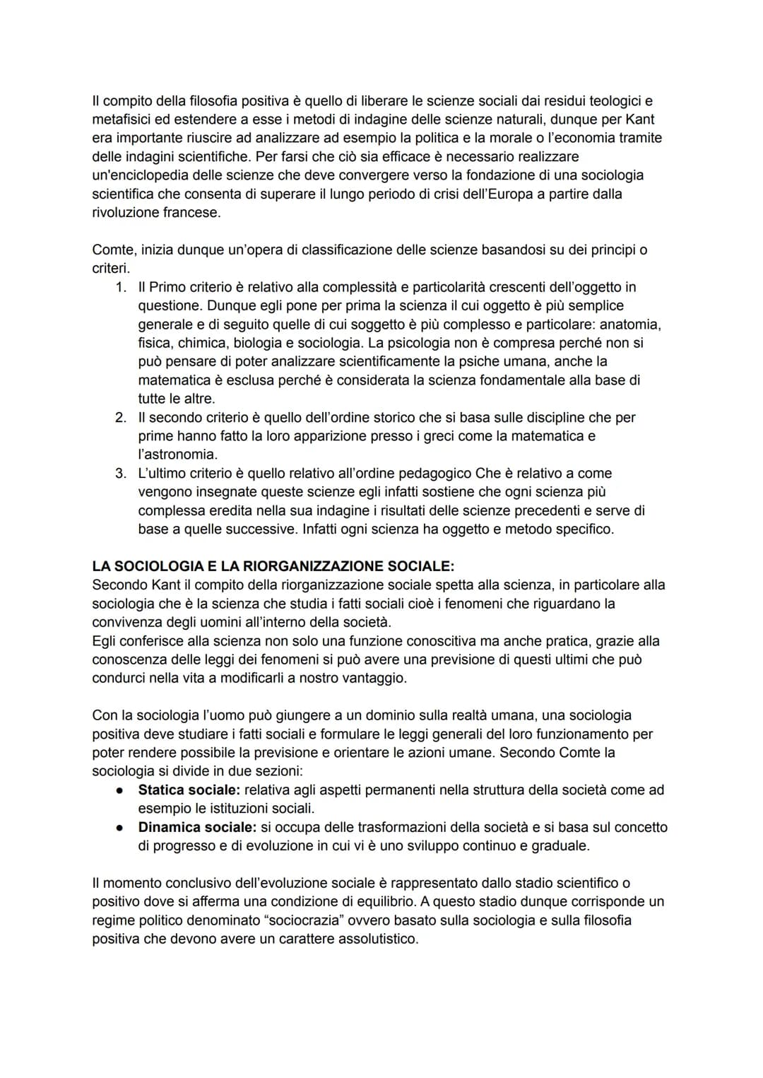 # COMTE E IL POSITIVISMO:
II POSITIVISMO è una corrente filosofica che si sviluppa nella seconda metà dell'800 in
Francia e viene identific