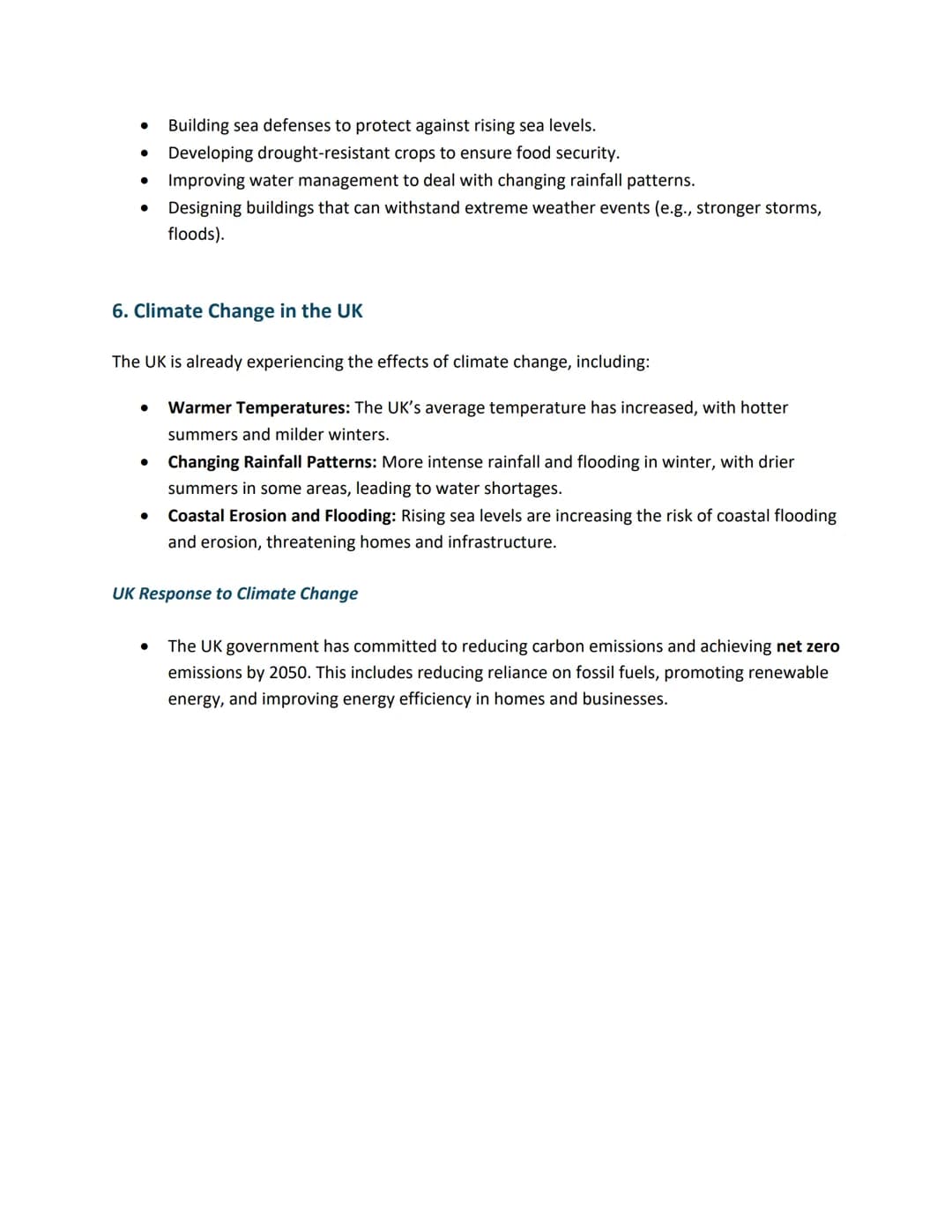 Climate Change - GCSE Geography
Climate change refers to significant and lasting changes in the Earth's weather patterns over a
long period