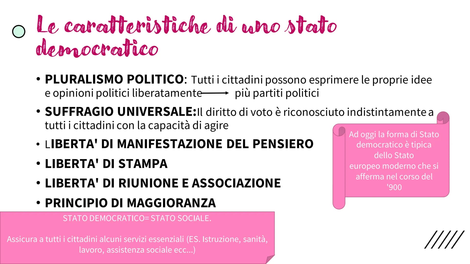 # LE FORME
# DI STATO TIPI FORME DI STATO
• Stato assoluto
• Stato liberale
• Stato totalitario
• Stato socialista
• Stato democratico
Che